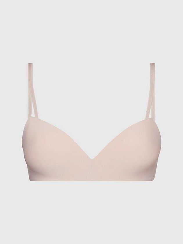 Calvin Klein USA Wireless Push-Up - Seductive Comfort Womens Bra Beige 8046571-XF